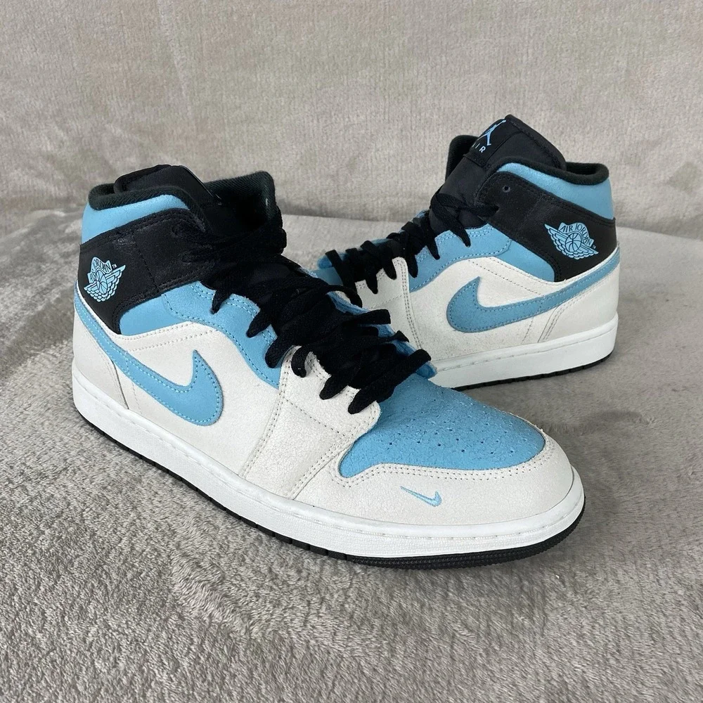 Jordan 1 Mid SE Shoes Mens Sneaker Size 12 Blue Chill Leather Basketball New